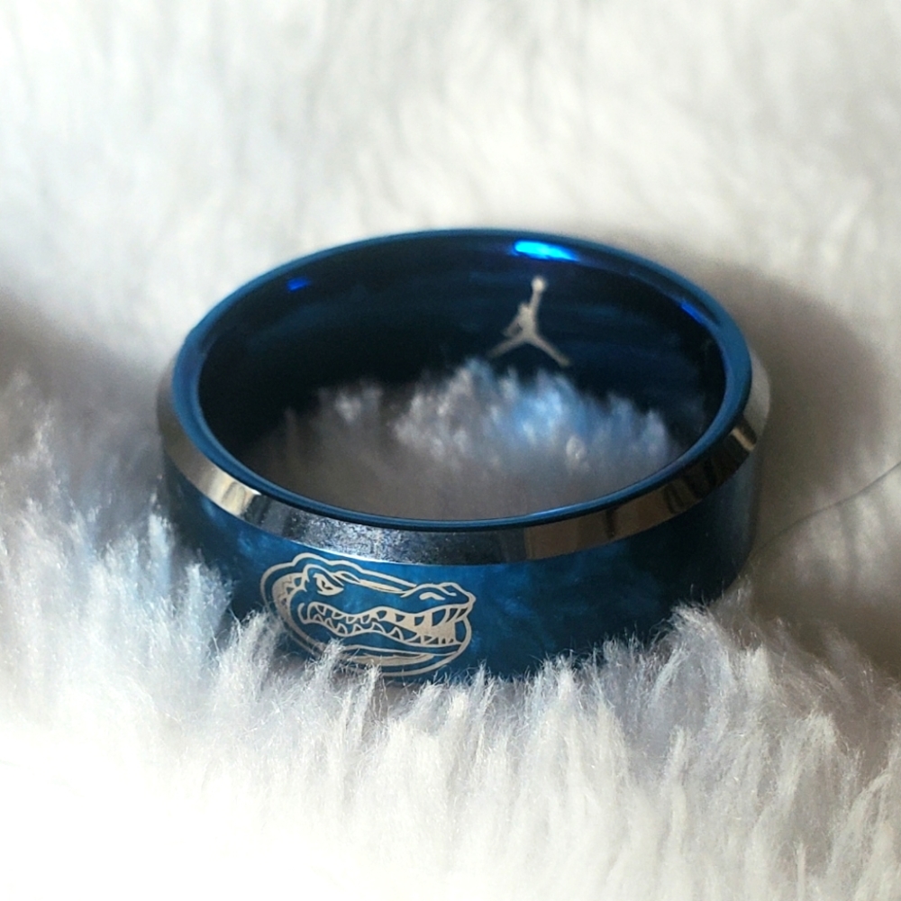 Florida Gators Ring UF Gators Logo Ring Air Jordan Wedding Band Blue